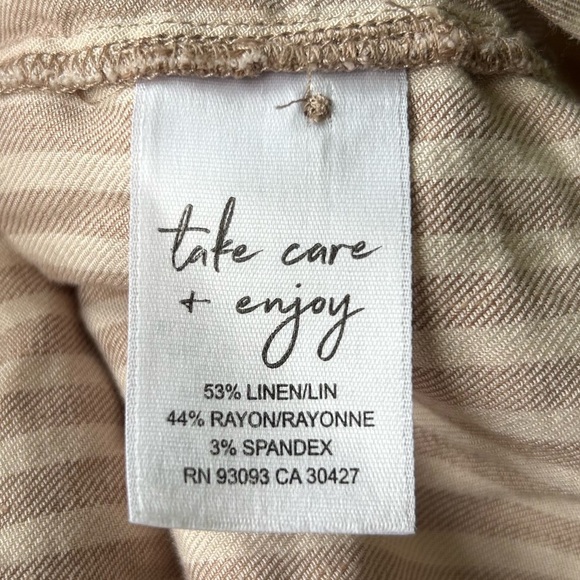 Nic & Zoe Cafe Striped Linen Blend Shirt Dress Sleeveless Excellent Size S - Picture 8 of 12